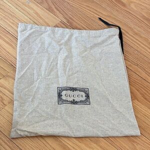 Gucci Beige Drawstring Dust Bag with Black Logo